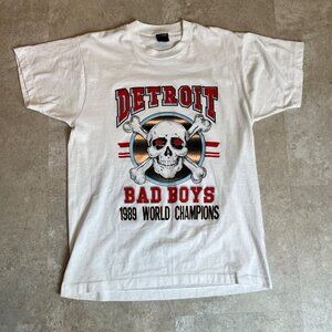 Rare Vintage 1989 Detroit Pistons Single Stitch Championship Tee Size Large